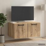 vidaXL Nástenná TV skrinka Nástenný Dub artisan 59,5 x 41 x 30 cm