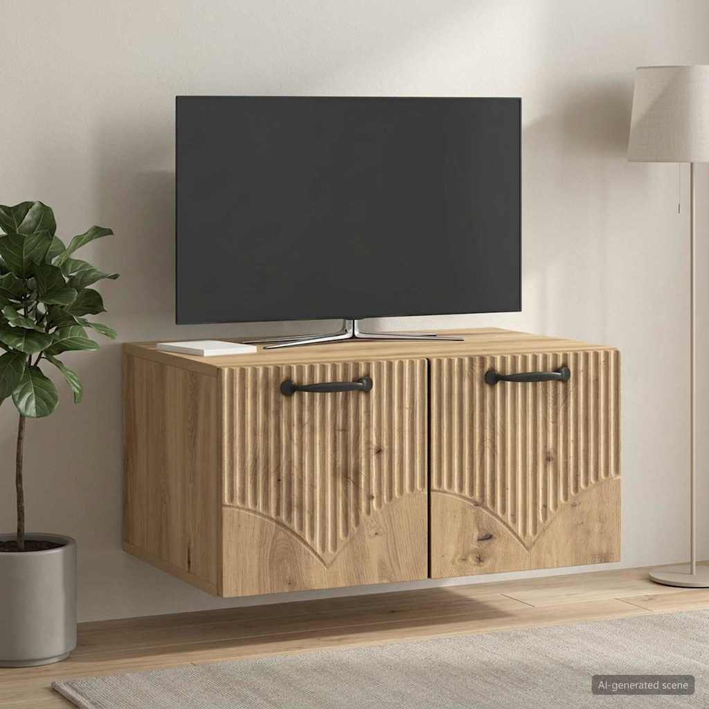899024_1.jpg vidaXL Nástenná TV skrinka Nástenný Dub artisan 59,5 x 41 x 30 cm – Obrázok 1