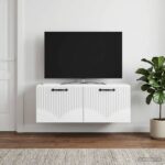 vidaXL Nástenná TV skrinka Biela 78,5 x 41 x 30 cm Kompozitné drevo