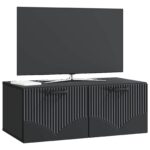 vidaXL Nástenná TV skrinka Čierna 78,5 x 41 x 30 cm Kompozitné drevo – Obrázok 3