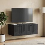 vidaXL Nástenná TV skrinka Čierna 78,5 x 41 x 30 cm Kompozitné drevo – Obrázok 4
