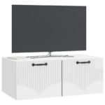 vidaXL Nástenná TV skrinka Biela s vysokým leskom 78,5 x 41 x 30 cm – Obrázok 3