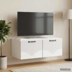 vidaXL Nástenná TV skrinka Biela s vysokým leskom 78,5 x 41 x 30 cm – Obrázok 4