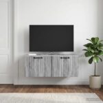 vidaXL Nástenná TV skrinka Nástenný Sivá sonoma 78,5 x 41 x 30 cm