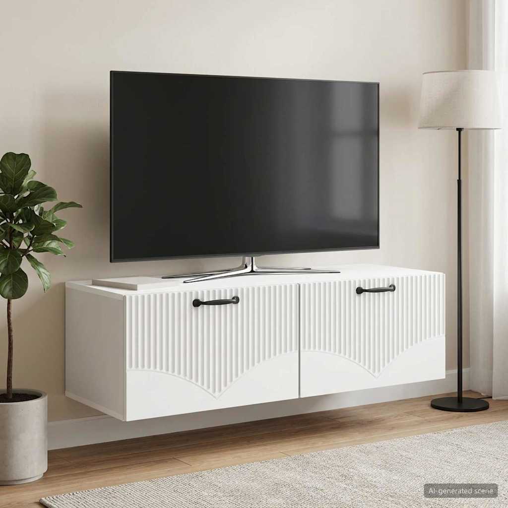899035_1.jpg vidaXL Nástenná TV skrinka Biela 98 x 41 x 30 cm Kompozitné drevo – Obrázok 1