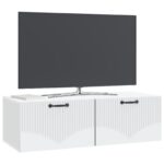 vidaXL Nástenná TV skrinka Biela 98 x 41 x 30 cm Kompozitné drevo – Obrázok 3