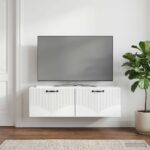 vidaXL Nástenná TV skrinka Biela 98 x 41 x 30 cm Kompozitné drevo – Obrázok 4