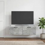 vidaXL Nástenná TV skrinka Nástenný Betónovo sivá 98 x 41 x 30 cm