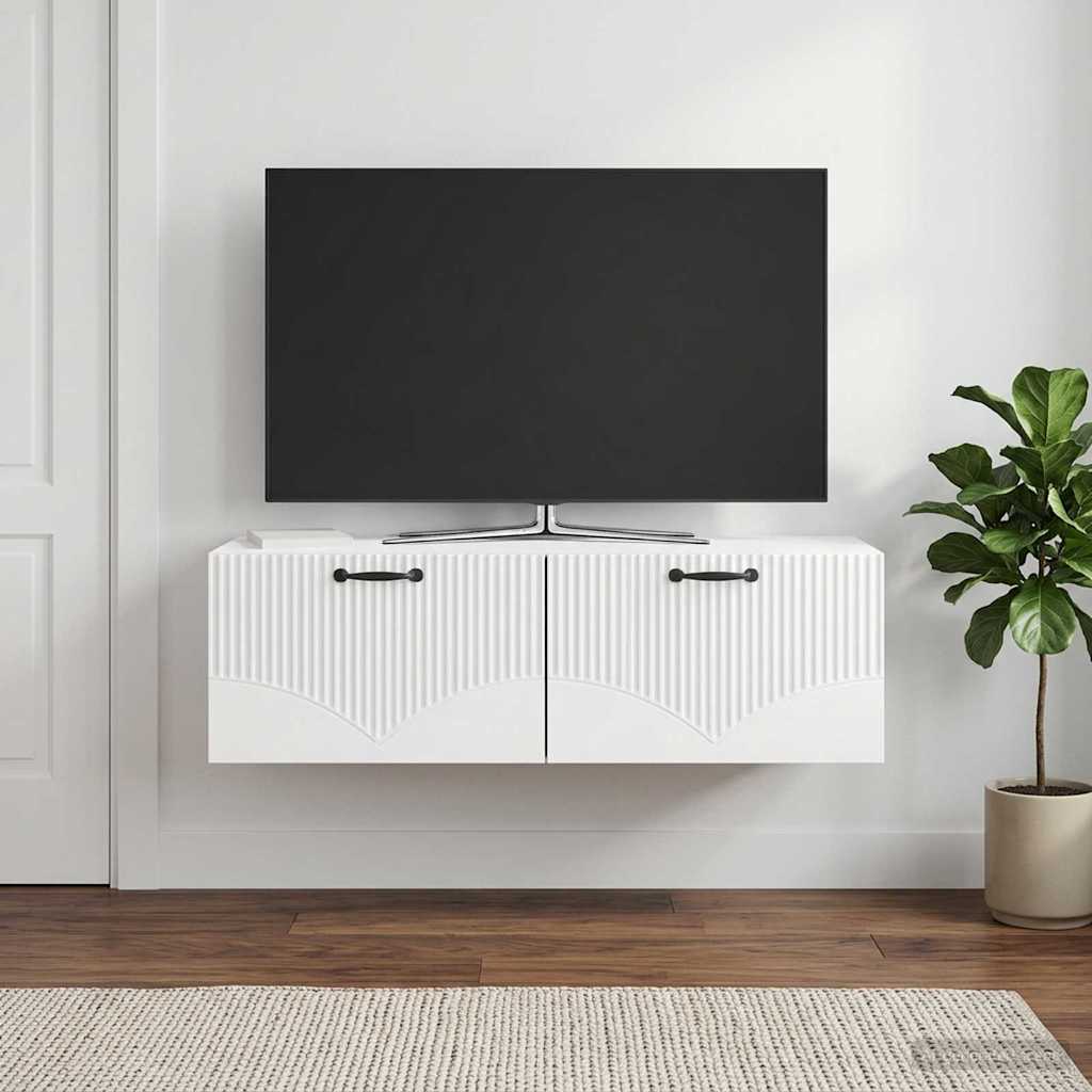 899039_1.jpg vidaXL Nástenná TV skrinka Biela s vysokým leskom 98 x 41 x 30 cm – Obrázok 1