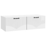 vidaXL Nástenná TV skrinka Biela s vysokým leskom 98 x 41 x 30 cm – Obrázok 2
