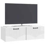 vidaXL Nástenná TV skrinka Biela s vysokým leskom 98 x 41 x 30 cm – Obrázok 3