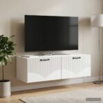 vidaXL Nástenná TV skrinka Biela s vysokým leskom 98 x 41 x 30 cm – Obrázok 4