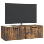vidaXL Nástenná TV skrinka Dymový dub 98 x 41 x 30 cm Kompozitné drevo – Obrázok 3
