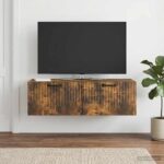 vidaXL Nástenná TV skrinka Dymový dub 98 x 41 x 30 cm Kompozitné drevo – Obrázok 4