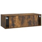 vidaXL Nástenná TV skrinka Dymový dub 98 x 41 x 30 cm Kompozitné drevo – Obrázok 8