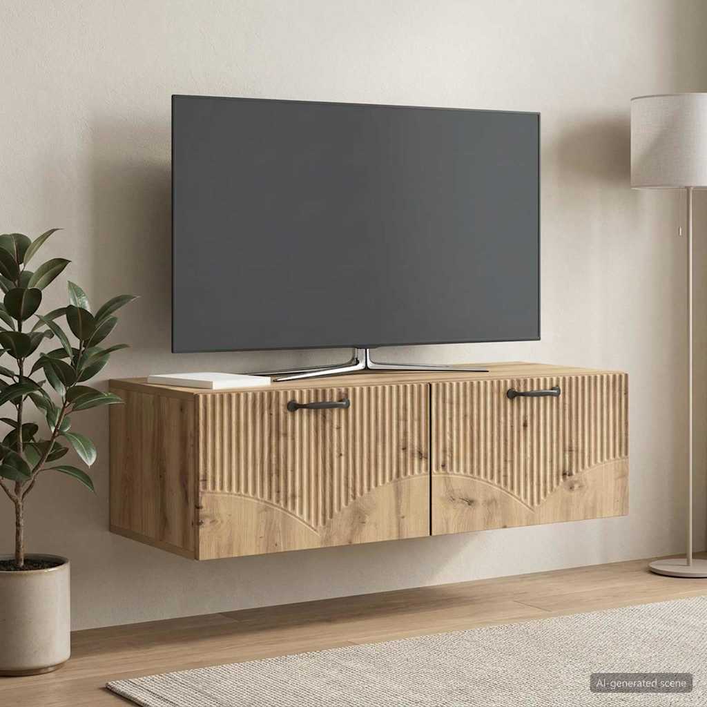 899044_1.jpg vidaXL Nástenná TV skrinka Nástenný Dub artisan 98 x 41 x 30 cm – Obrázok 1