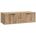 vidaXL Nástenná TV skrinka Nástenný Dub artisan 98 x 41 x 30 cm – Obrázok 2
