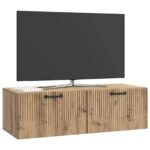 vidaXL Nástenná TV skrinka Nástenný Dub artisan 98 x 41 x 30 cm – Obrázok 3