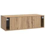 vidaXL Nástenná TV skrinka Nástenný Dub artisan 98 x 41 x 30 cm – Obrázok 8