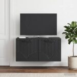 vidaXL Nástenná TV skrinka Čierna 59,5 x 31 x 30 cm Kompozitné drevo – Obrázok 4