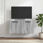 vidaXL Nástenná TV skrinka Nástenný Sivá sonoma 59,5 x 31 x 30 cm