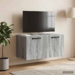 vidaXL Nástenná TV skrinka Nástenný Sivá sonoma 59,5 x 31 x 30 cm – Obrázok 4