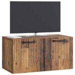 vidaXL Nástenná TV skrinka Staré drevo 59,5 x 31 x 30 cm – Obrázok 3