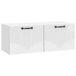 vidaXL Nástenná TV skrinka Biela s vysokým leskom 78,5 x 31 x 30 cm – Obrázok 2