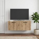 vidaXL Nástenná TV skrinka Nástenný Dub artisan 78,5 x 31 x 30 cm – Obrázok 4