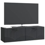 vidaXL Nástenná TV skrinka Čierna 98 x 31 x 30 cm Kompozitné drevo – Obrázok 3
