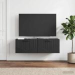 vidaXL Nástenná TV skrinka Čierna 98 x 31 x 30 cm Kompozitné drevo – Obrázok 4