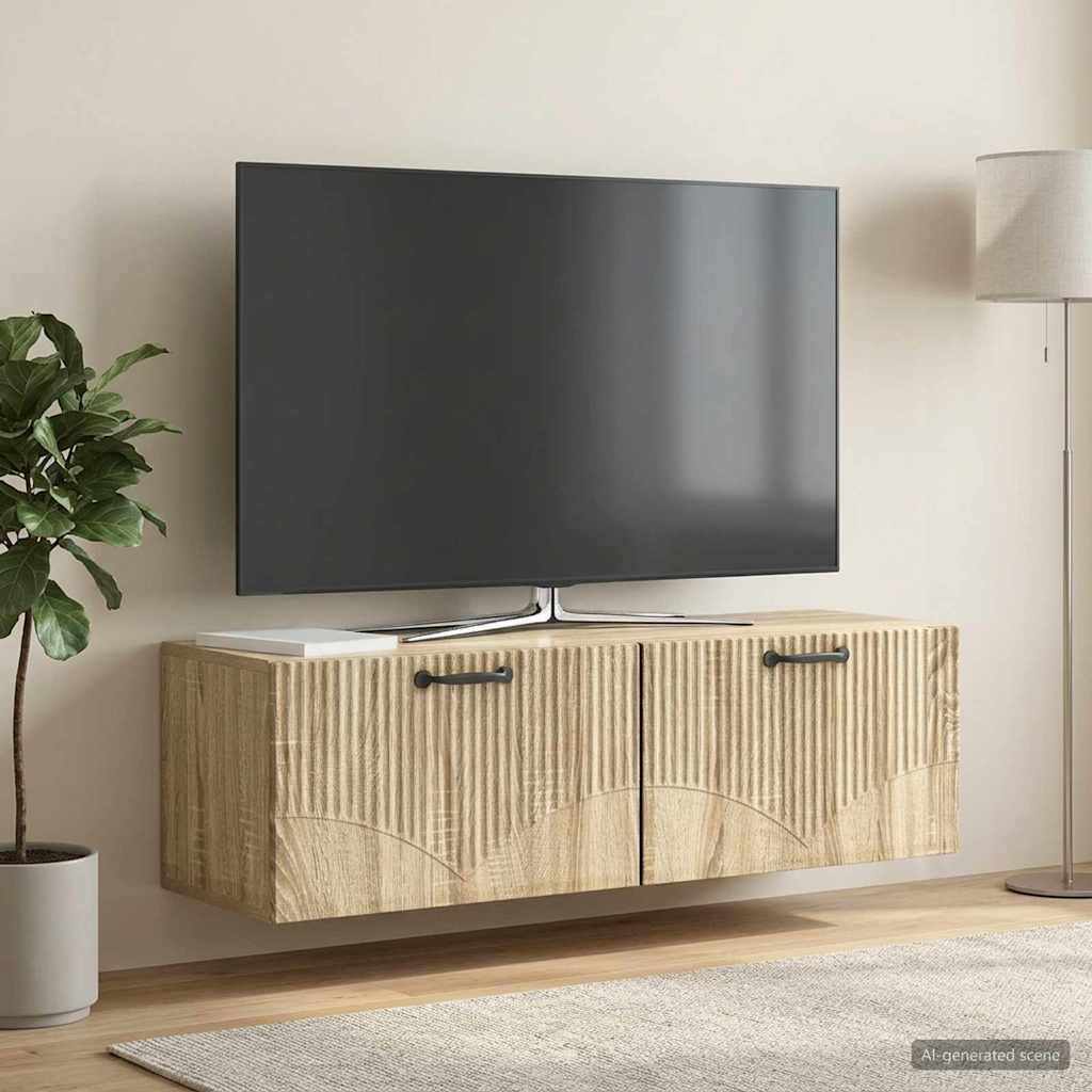 899067_1.jpg vidaXL Nástenná TV skrinka Dub sonoma 98 x 31 x 30 cm Kompozitné drevo – Obrázok 1