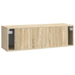 vidaXL Nástenná TV skrinka Dub sonoma 98 x 31 x 30 cm Kompozitné drevo – Obrázok 8