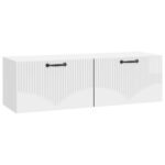 vidaXL Nástenná TV skrinka Biela s vysokým leskom 98 x 31 x 30 cm – Obrázok 2