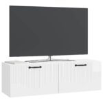 vidaXL Nástenná TV skrinka Biela s vysokým leskom 98 x 31 x 30 cm – Obrázok 3