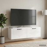 vidaXL Nástenná TV skrinka Biela s vysokým leskom 98 x 31 x 30 cm – Obrázok 4