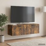 vidaXL Nástenná TV skrinka Dymový dub 98 x 31 x 30 cm Kompozitné drevo