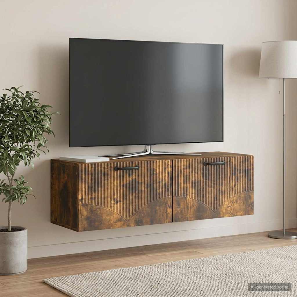 899070_1.jpg vidaXL Nástenná TV skrinka Dymový dub 98 x 31 x 30 cm Kompozitné drevo – Obrázok 1