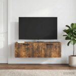 vidaXL Nástenná TV skrinka Dymový dub 98 x 31 x 30 cm Kompozitné drevo – Obrázok 4
