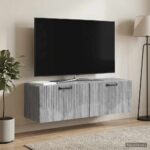 vidaXL Nástenná TV skrinka Nástenný Sivá sonoma 98 x 31 x 30 cm – Obrázok 4