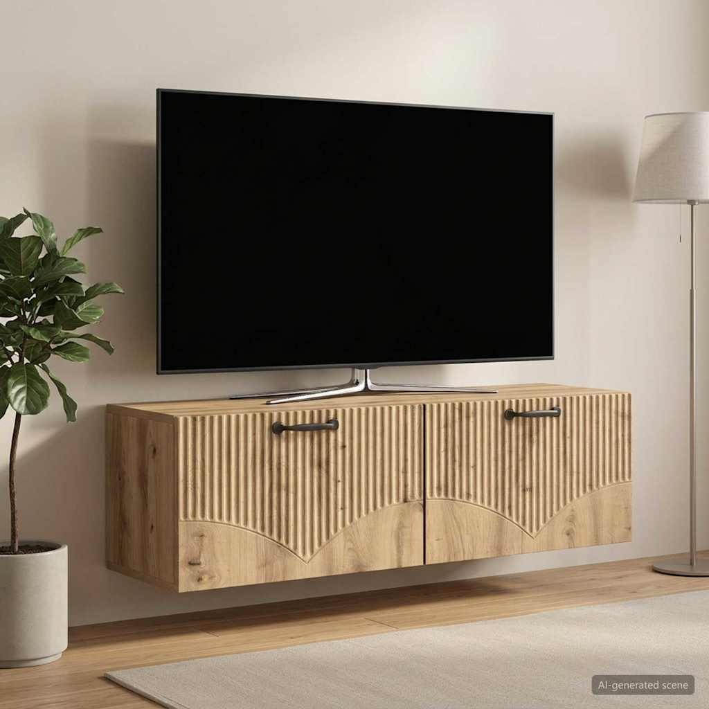 899074_1.jpg vidaXL Nástenná TV skrinka Nástenný Dub artisan 98 x 31 x 30 cm – Obrázok 1
