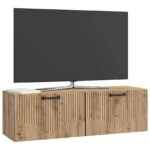 vidaXL Nástenná TV skrinka Nástenný Dub artisan 98 x 31 x 30 cm – Obrázok 3