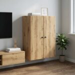 vidaXL Nástenná skrinka Dub artisan 66 x 34,5 x 90 cm Kompozitné drevo – Obrázok 9