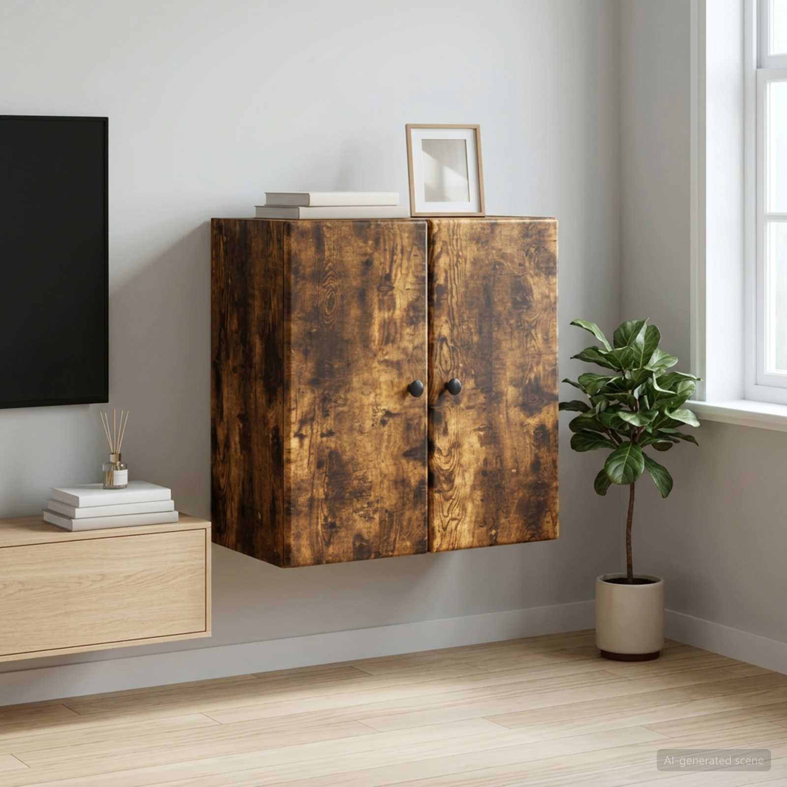 899090_1.jpg vidaXL Nástenná skrinka Dymový dub 59 x 31 x 60 cm Kompozitné drevo – Obrázok 1