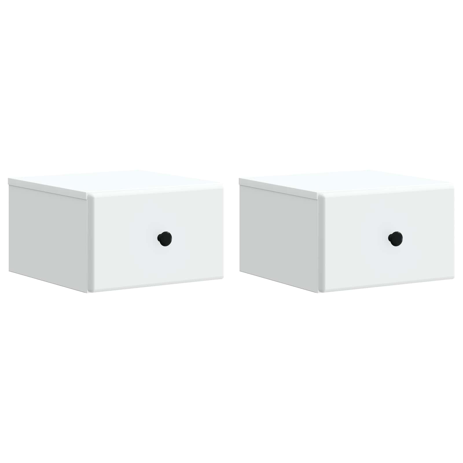 899106_1.jpg vidaXL Nástenná nočná skrinka Nástenný 2 pcs Biela 34,5 x 33 x 20 cm – Obrázok 1