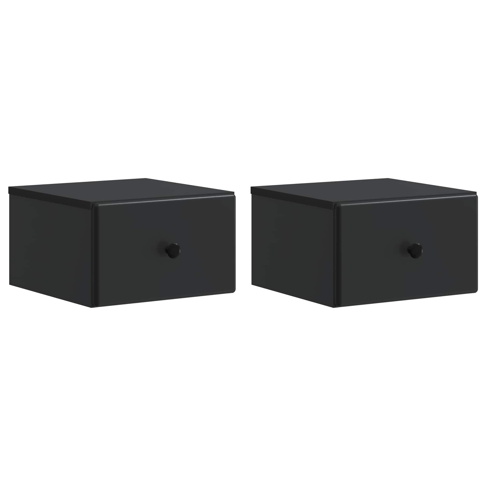 899108_1.jpg vidaXL Nástenná nočná skrinka Nástenný 2 pcs Čierna 34,5 x 33 x 20 cm – Obrázok 1