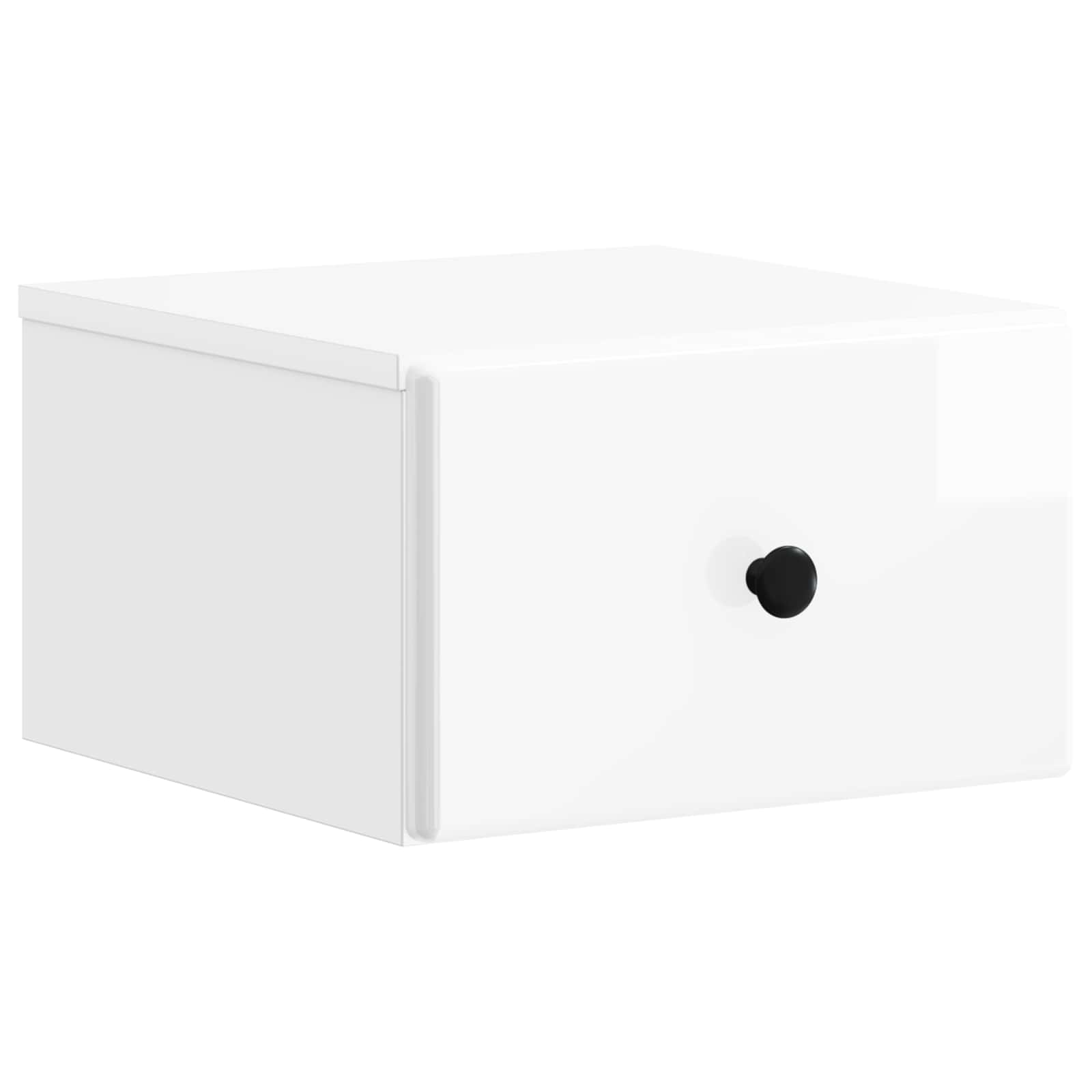 899113_1.jpg vidaXL Nástenná nočná skrinka Biela s vysokým leskom 34,5 x 33 x 20 cm – Obrázok 1