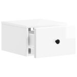 vidaXL Nástenná nočná skrinka Biela s vysokým leskom 34,5 x 33 x 20 cm – Obrázok 3