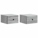 vidaXL Nástenná nočná skrinka 2 pcs Sivá sonoma 34,5 x 33 x 20 cm