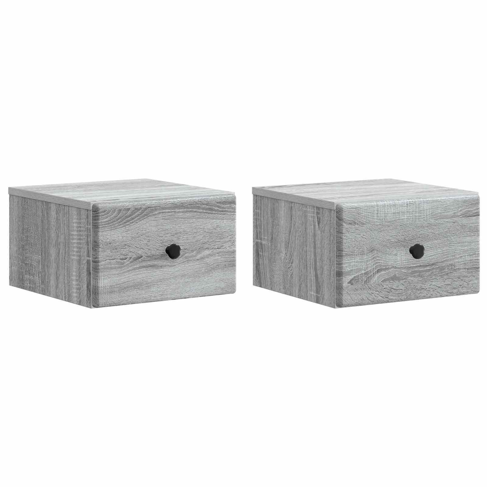 899118_1.jpg vidaXL Nástenná nočná skrinka 2 pcs Sivá sonoma 34,5 x 33 x 20 cm – Obrázok 1
